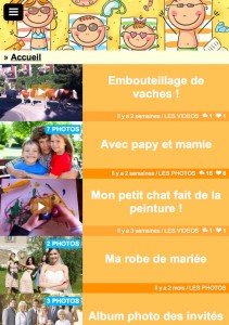 Une fois connecté à votre espace privé, vos invités peuvent visionner vos albums photos et vos vidéos depuis leur téléphone mobile
