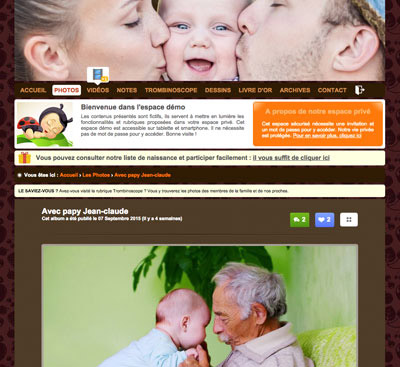 Vous pouvez personnaliser votre espace photo privé facilement avec vos photos perso 