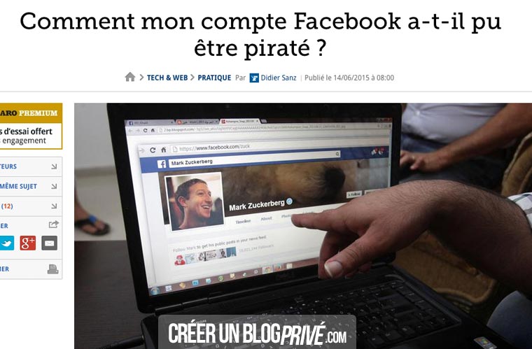 Comment mon compte Facebook a-t-il pu être piraté ? - Article Le Figaro