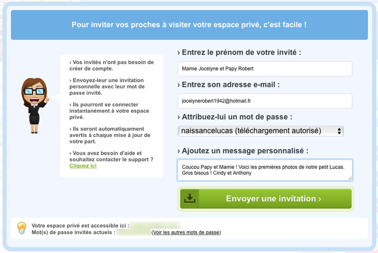 Envoyez des invitations facilement à tous vos proches !
