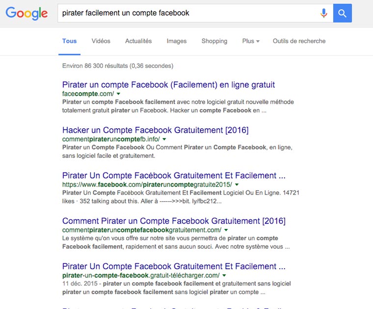 De nombreux guides et techniques existent pour pirater un compte facebook et/ou accéder à des photos d'un compte privé.
