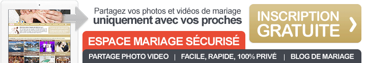 Créez votre espace mariage sécurisé et partagez vos photos de mariage et vos vidéos en toute sécurité avec vos proches et vos invités ! 