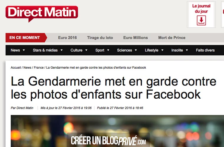 Expatriés Français : la gendarmerie met en garde les parents sur Facebook