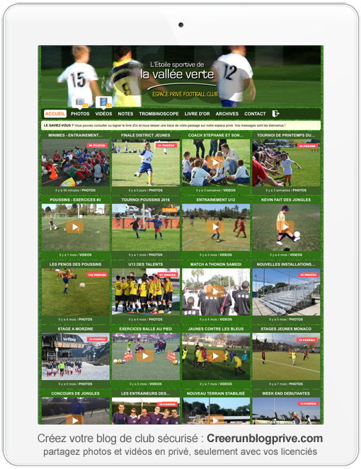 Votre espace est créé en 2 min, personnalisez-le facilement puis commencez à partager les photos et vidéos des matchs des enfants : tout reste privé, seulement accessible aux licenciés de votre club, parents et familles !