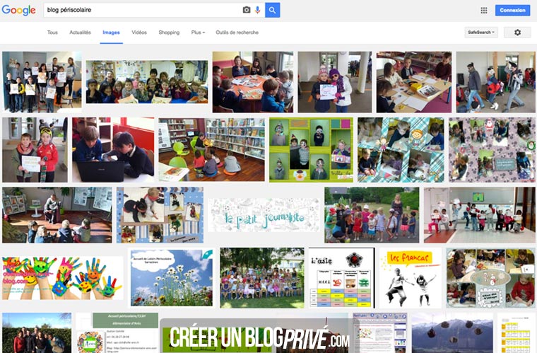 Périscolaire : attention si vous créez un blog sur une plateforme publique, les photos des enfants seront aussitôt indexées dans Google