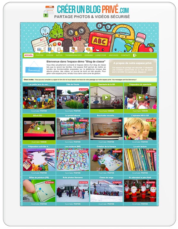Blog ALSH, accueil de loisir, blog de classe : partagez photos et vidéos avec les parents en toute sécurité